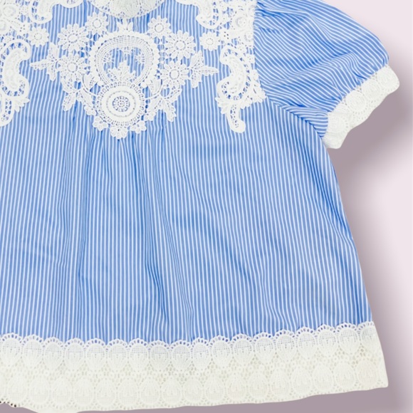 Forever 21 - Blue & White Striped Crochet Lace Top - Picture 5 of 7